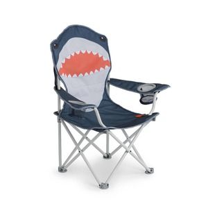 Firefly! Outdoor  Finn the Shark Kid's Camping Chair - Navy/Orange/Gray Color